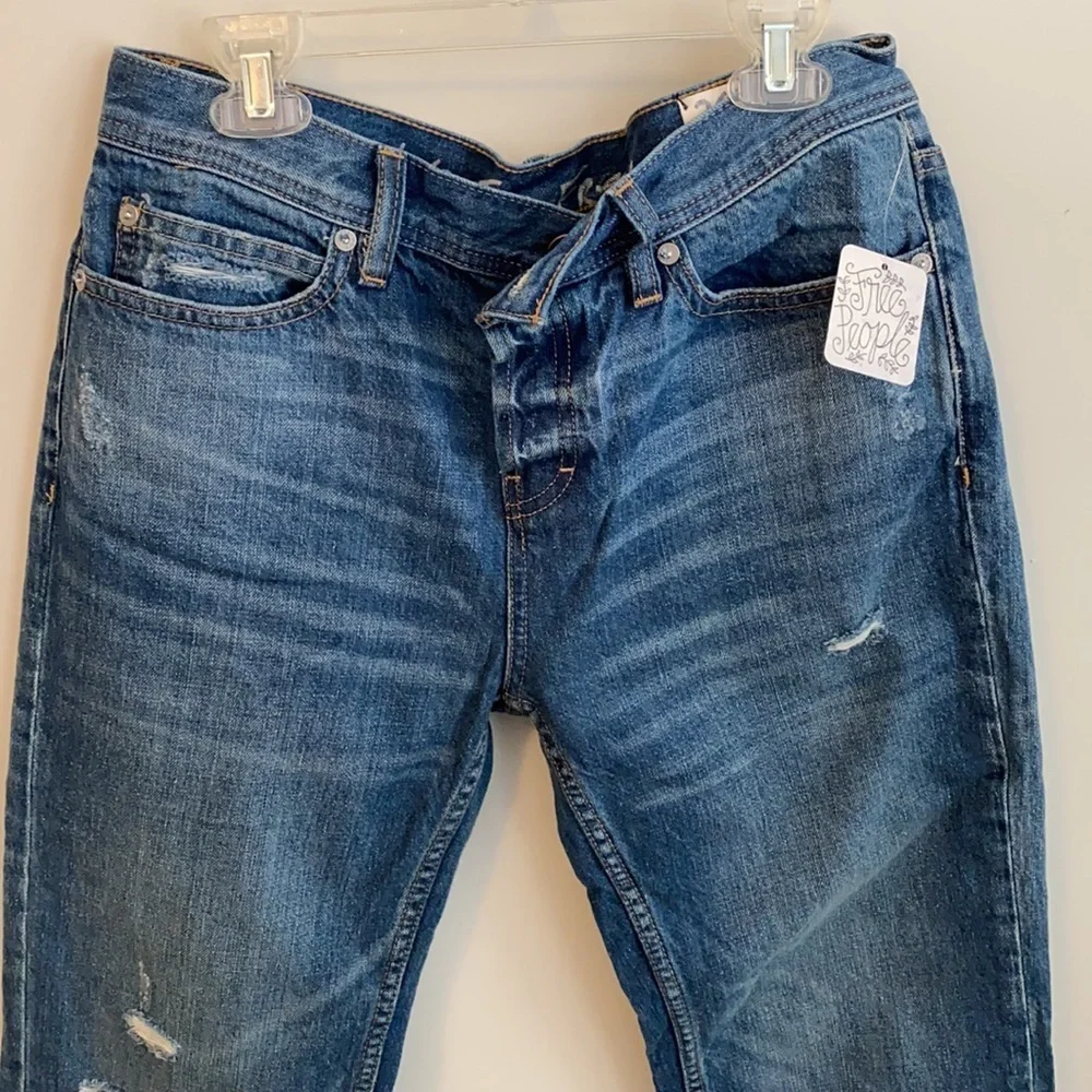 We The Free Regular Low Rise Button Fly Distressed Jeans